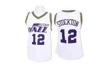 Men 12 John Stockton Jersey Purple Utah Jazz Jersey Throwback Swingman