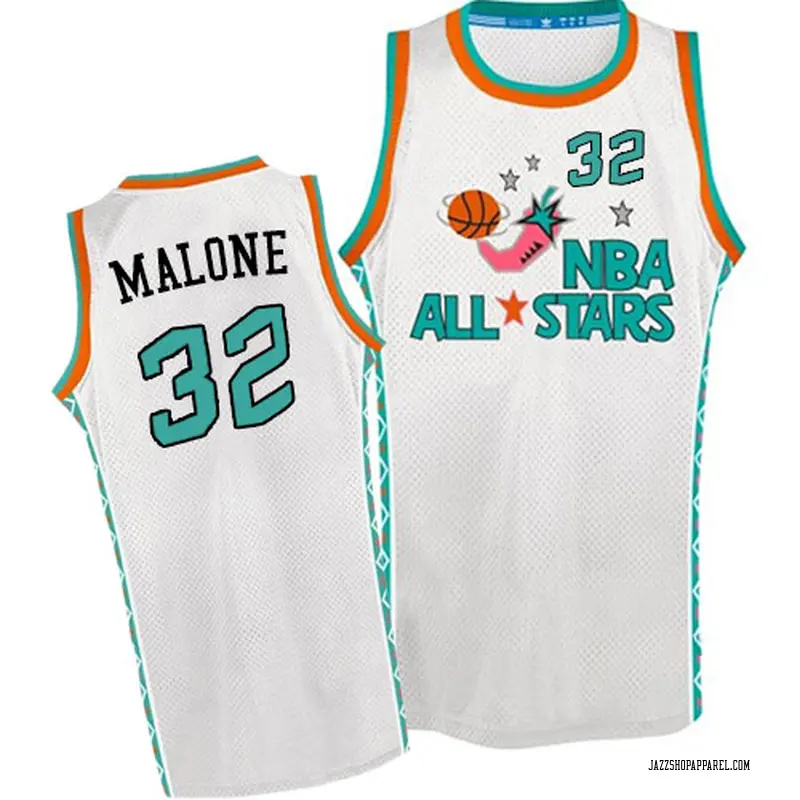 Utah Jazz Swingman White Karl Malone 1996 All Star Throwback Jersey - Men's